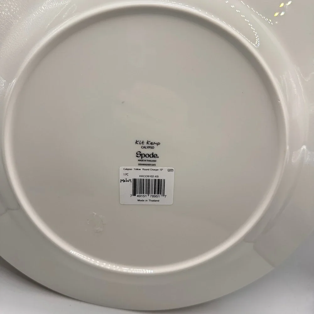 Spode Kit Kemp Calypso Yellow Round Charger Plate 13